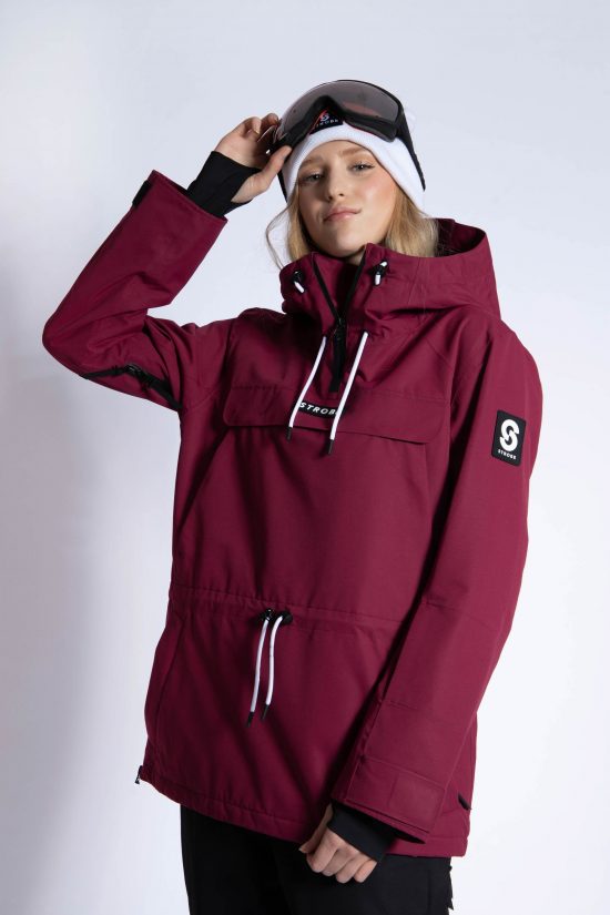 burgundy ski jacket